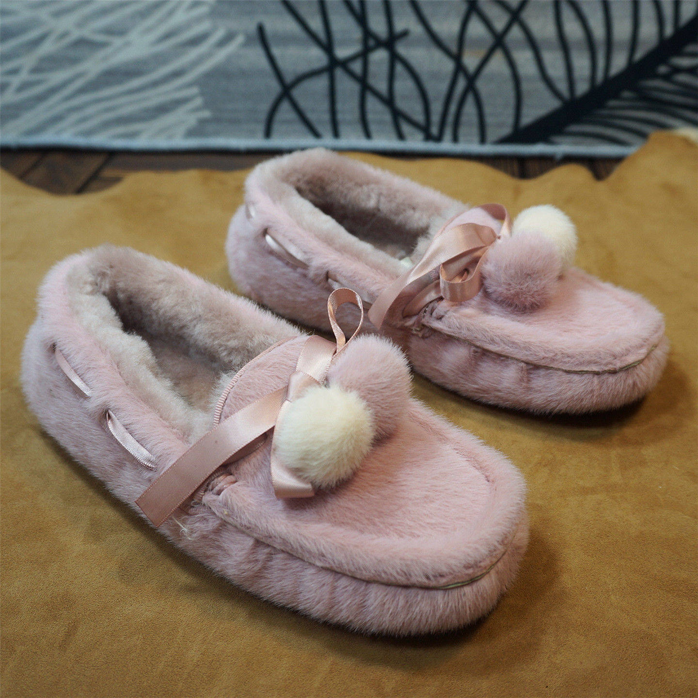 9-9真皮羊毛一体女士豆豆鞋新款 套脚懒人鞋 平跟包子鞋,女鞋,乐福鞋（豆豆鞋）,淘宝优惠券,粉丝福利购,淘宝优惠卷