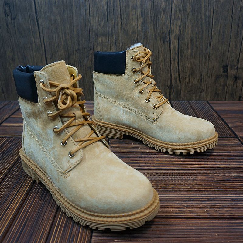 11-8 3-13冬季保暖真皮牛皮羊毛马丁靴情侣靴男女防滑百搭短筒靴