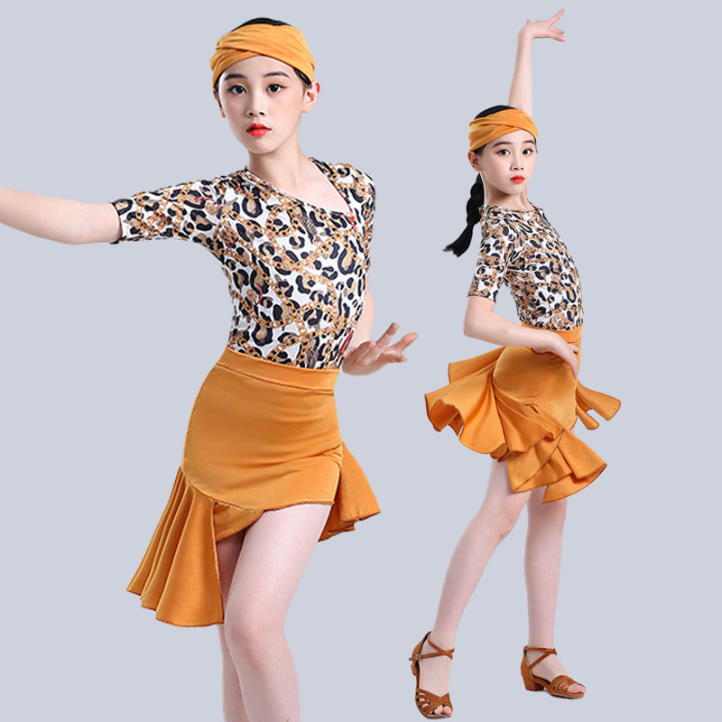 2025新款儿童拉丁舞蹈练功服女童表演服比赛考级规定演出服装夏季