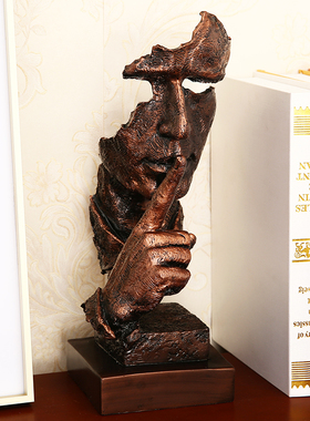 覆古怀旧沉默是金工艺品摆饰北欧雕塑办公室客厅桌面艺术品装饰品