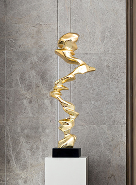 现代轻奢高档办公室客厅玄关抽象摆件电视柜酒店高级感雕塑装饰品