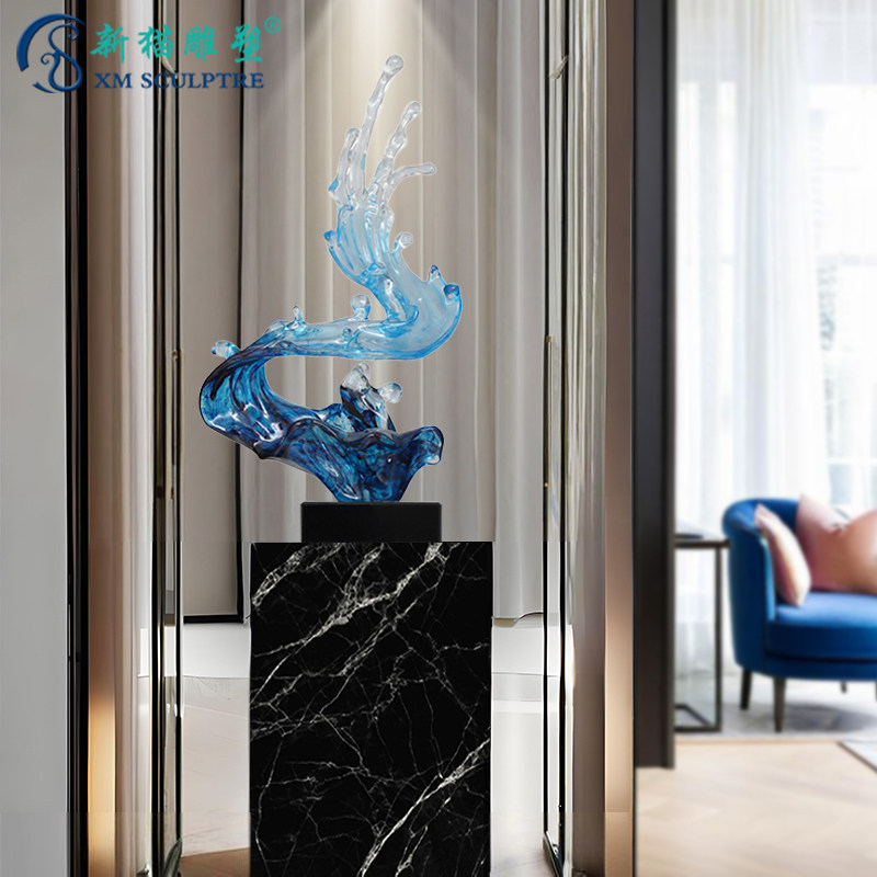 大型浪花雕塑高级感摆件客厅玄关电视柜酒店抽象艺术高档装饰礼品,家居饰品,装饰摆件,淘宝优惠券,粉丝福利购,淘宝优惠卷