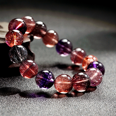 珍藏级贵色仙糖彩超七手链