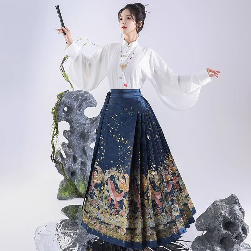 [鲲鹏]南筱原创马面裙女日常穿新中式明制汉服小个子2025春夏新款