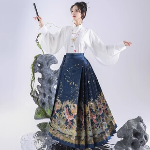 [鲲鹏]南筱原创马面裙女日常穿新中式明制汉服小个子2025春夏新款