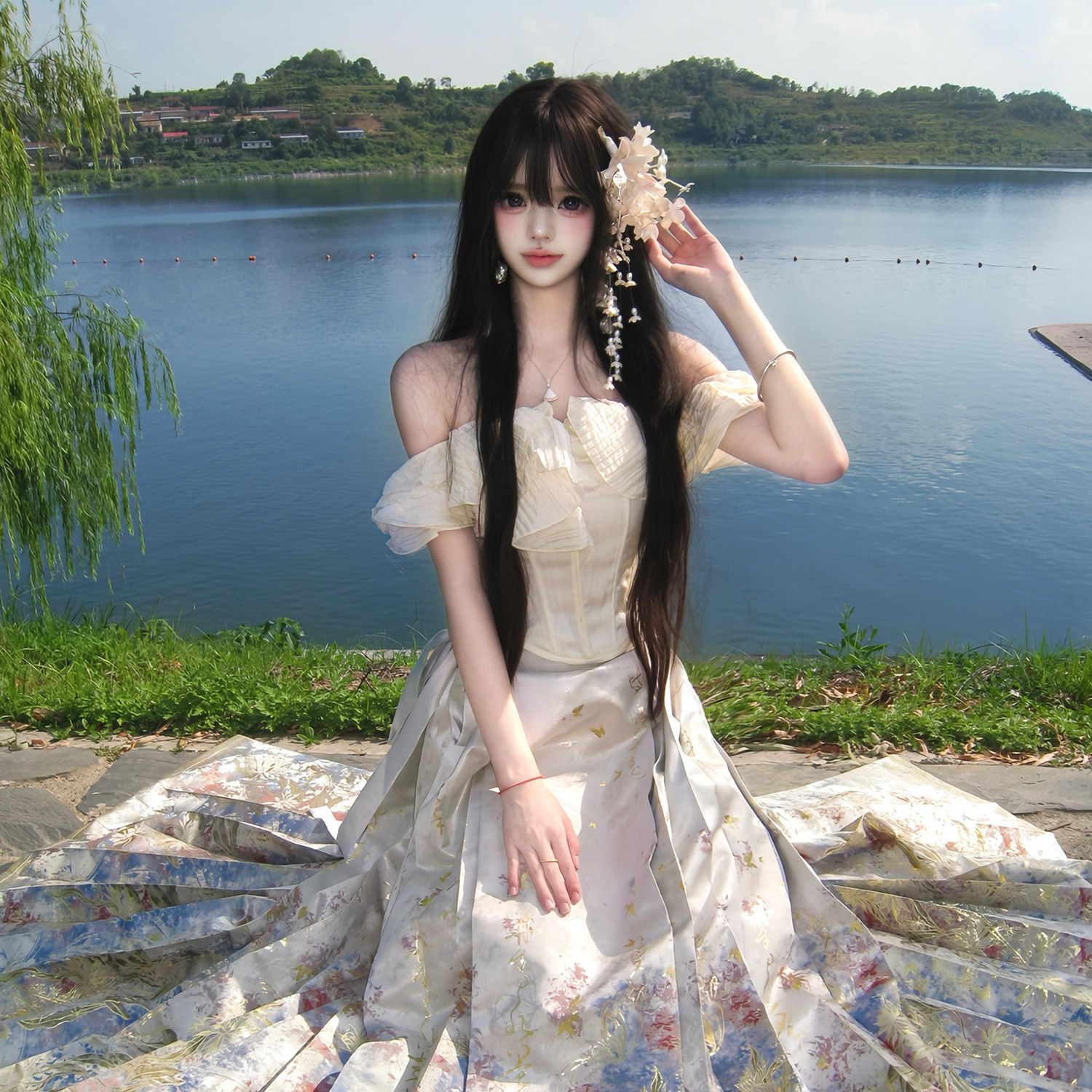 揽风华【昙花漫卷】原创汉服半身裙马面裙仿妆花织锦缎双经轴工艺,女装/女士精品,汉服半身裙,淘宝优惠券,粉丝福利购,淘宝优惠卷