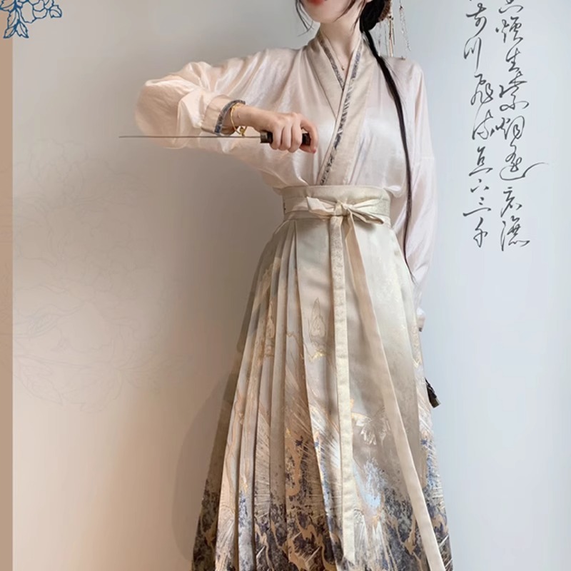 【蝶予秋宴】仿妆花织金马面裙古风半身裙汉服女国风日常新中式