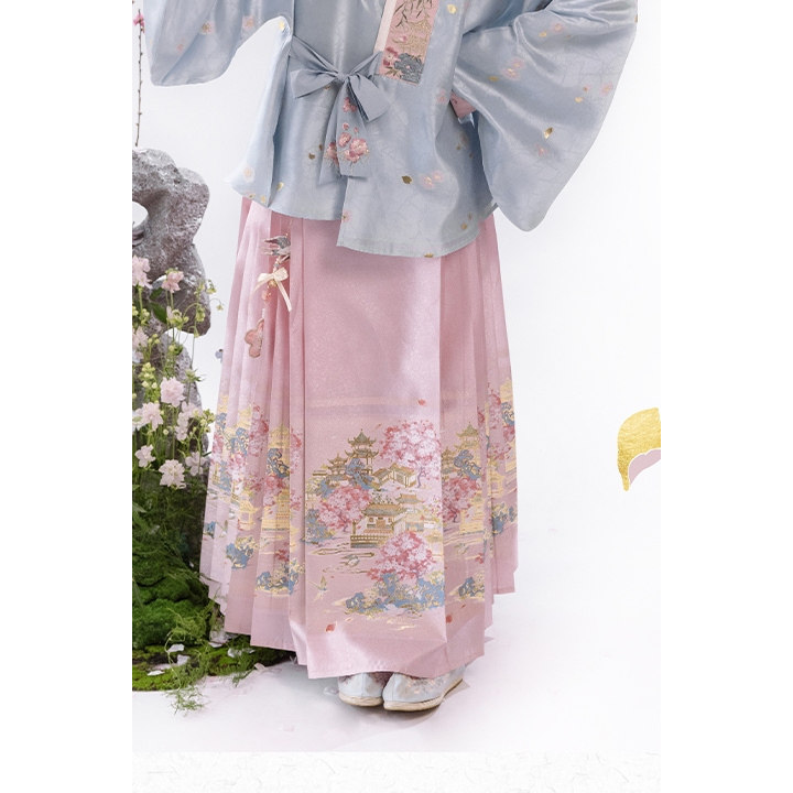 远山乔【樱开满庭】明制织金对穿交马面裙汉服日常套装春秋女