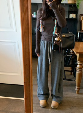 怕冷星人b入！毛呢糯米裤~CAY加厚绒保暖绒感休闲弯刀裤