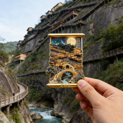 望仙谷文创金属磁吸冰箱贴江西上饶周边旅游纪念品伴手礼送朋友