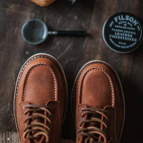 阿美咔叽1907固特异疯马皮工装鞋