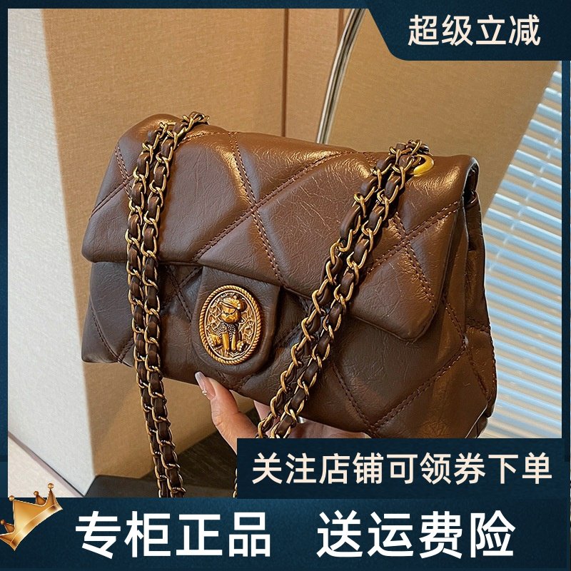 Viney包包2026新款女包秋冬单肩腋下包复古高级感菱格链条斜挎包,箱包皮具/热销女包/男包,通用款女包,淘宝优惠券,粉丝福利购,淘宝优惠卷