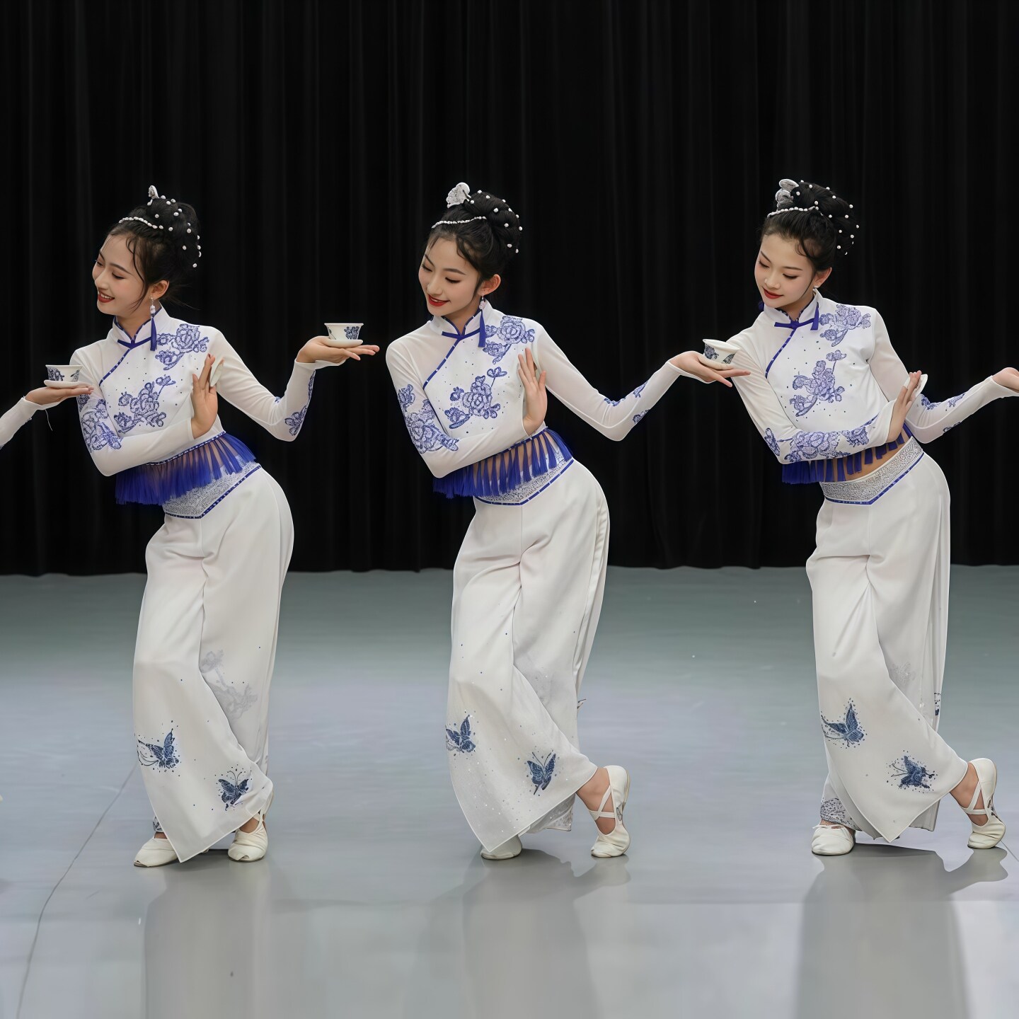 古典舞儿童演出服成都盖碗茶女中国风表演服秧歌女茶飘香舞蹈服