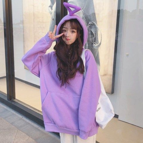 不一样的姐妹装天线宝宝卫衣冬季加绒2025新款宽松连帽外套女