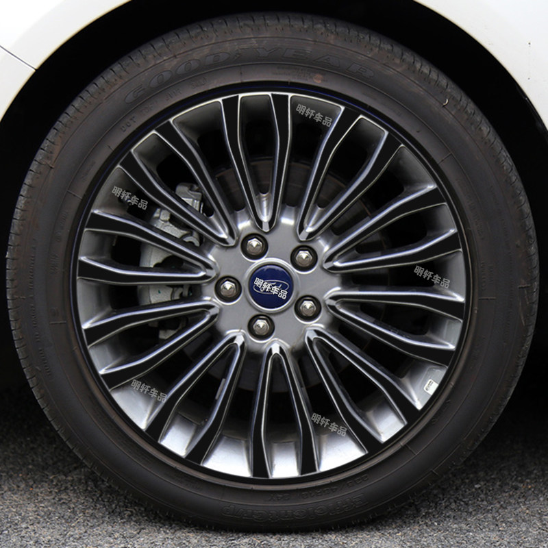 17款福特蒙迪欧改装轮毂贴纸18寸专用黑化车贴膜划痕遮盖七彩镭射