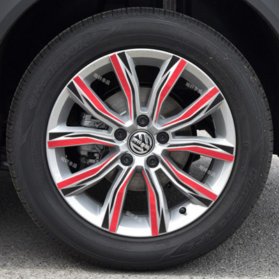 大众探歌改装反光轮毂贴纸大众TROC轮毂划痕装饰修复遮盖改装轮毂