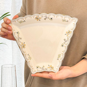 骨瓷餐具组合碟子套装 法式 扇形拼盘2025新款 家用团圆过年套盘碗碟