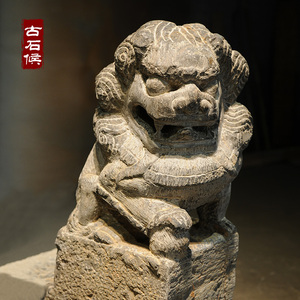 老门墩抱鼓石复古大门庭院摆件