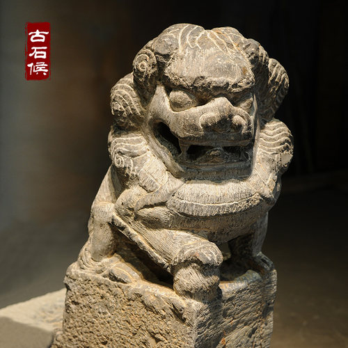 老门墩抱鼓石复古大门庭院摆件