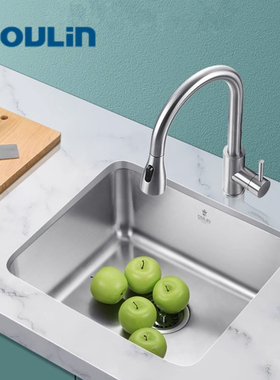 欧琳水槽单槽304不锈钢吧台槽厨房水槽台盆洗菜盆家用洗碗池V9139