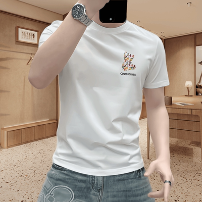 套头索罗娜短袖T恤男女通用圆领修身印花潮牌百搭凉感上衣