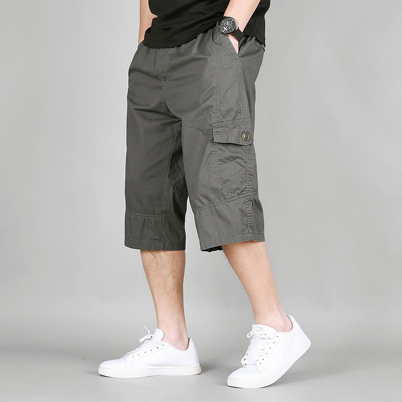 2025新款夏季薄款纯棉加肥加大工装裤男男士夏天七分裤宽松休闲裤,男装,休闲裤,淘宝优惠券,粉丝福利购,淘宝优惠卷