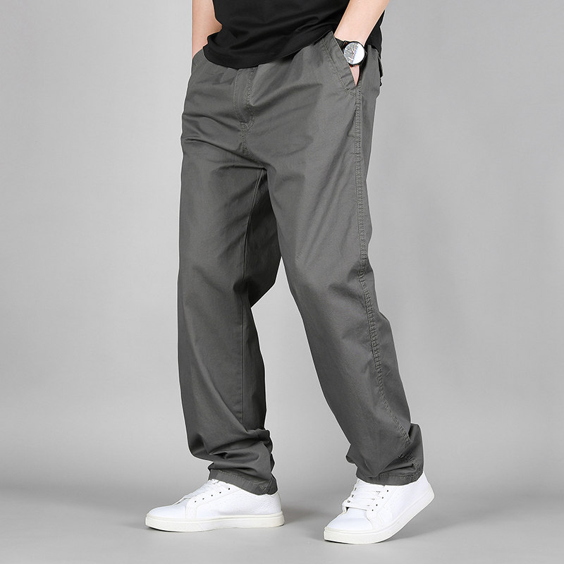 新款夏季薄款新品工装裤高腰宽松长裤子男士多口袋休闲裤男直筒裤