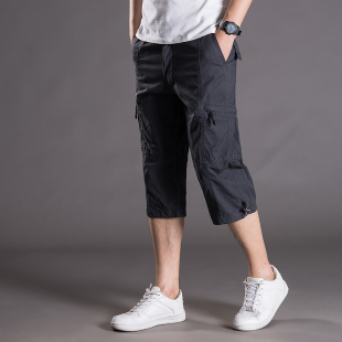 男士 潮流 薄款 7分裤 裤 工装 短裤 男宽松运动短裤 休闲七分裤 新品 夏季
