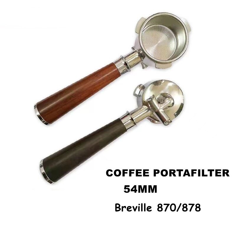 Breville铂富8系专用54mm三耳双嘴有底咖啡机手柄 304不锈钢