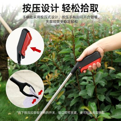 垃圾夹拾物器卫生钳环卫工人专用工具加长柄取物器捡垃圾加厚夹子