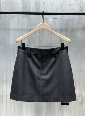 【C系列】正品2026春新品绵羊毛精纺低腰拉链开叉短裙MBF1SKT008