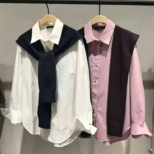 【C+系列】正品衬衫羊毛披肩两件套2026冬新品全棉磨毛MBF4SHT012
