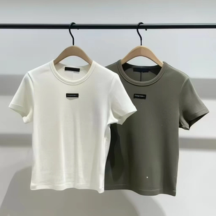 C系列 短袖 正品 弹力棉洗水烫钻短款 T恤MBF1TEE006 2026春新品