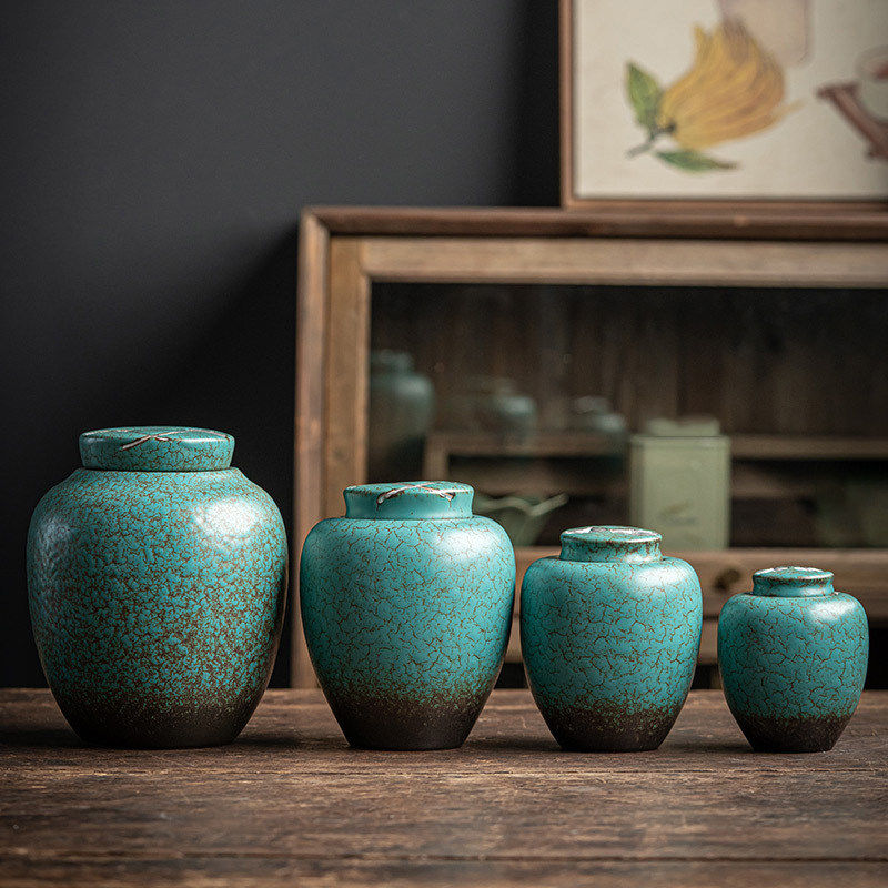 翡翠绿宠物去世骨灰盒 大小号陶瓷防潮罐 猫咪狗狗兔子火化纪念坛,商业/办公家具,骨灰盒,淘宝优惠券,粉丝福利购,淘宝优惠卷