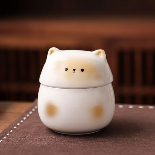 猫咪骨灰罐 小号便携陶瓷防潮灰骨瓶 宠物密封盒 毛发纪念收藏坛