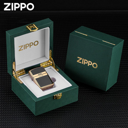 zippo打火机正版 珐琅商标起源商务男士送礼防风煤油火机新年礼物