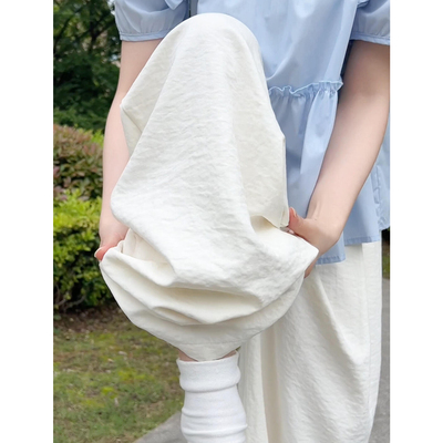 白色冰丝奶芙山本裤女