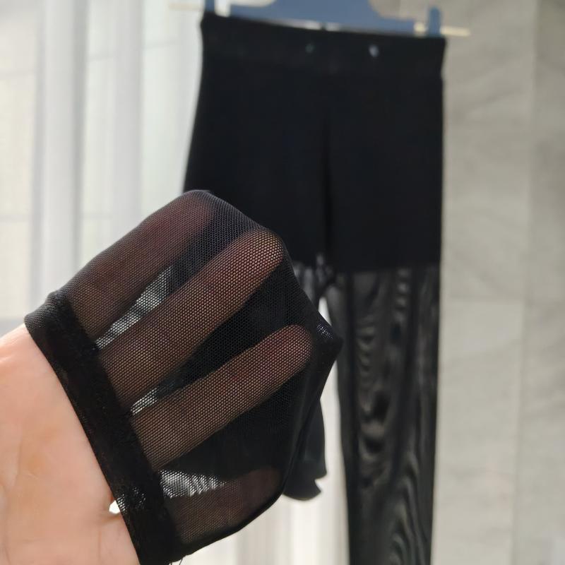 高腰薄款单层防勾网纱九分打底裤春夏透肉防走光连袜维宾女裤袜