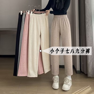 xxs七八分145显高穿搭羊绒哈伦奶奶裤女秋冬加厚小个子宽松休闲裤