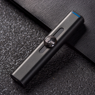 USB充电打火机防风电子点烟器超薄个性 定制刻字送男友 创意男士