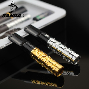 SANDA三达烟嘴 多功能过滤烟嘴 雕花 换芯型 拉杆式可清洗型烟嘴
