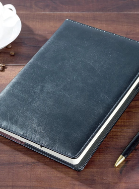 博文18178/25178简约PU皮面办公商务会议记事本18K通用工作笔记本