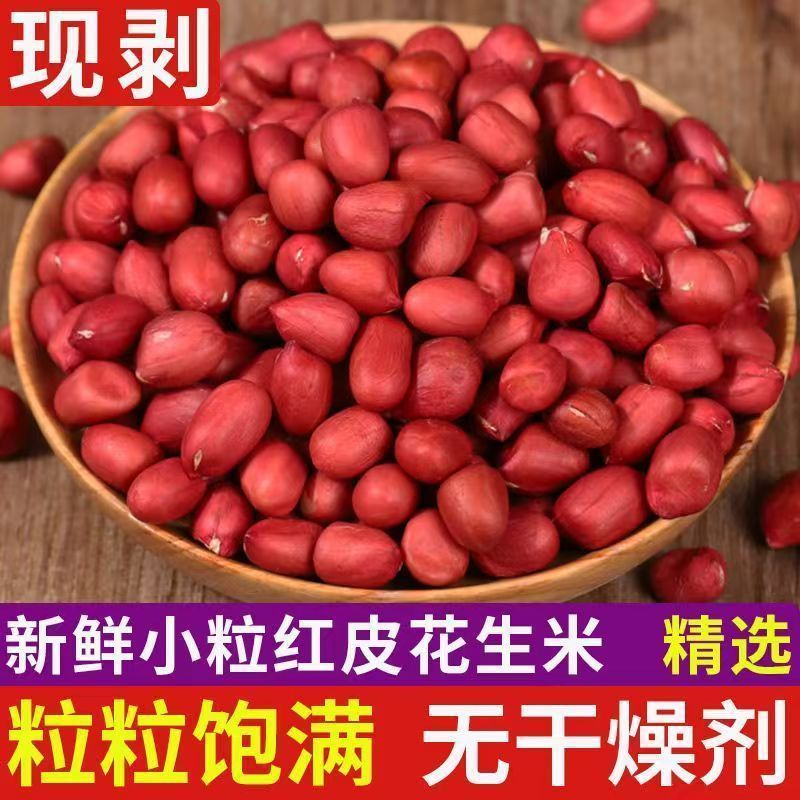 东北2025年新红皮养胃花生米生精品农家大粒新货红衣花生仁四粒红