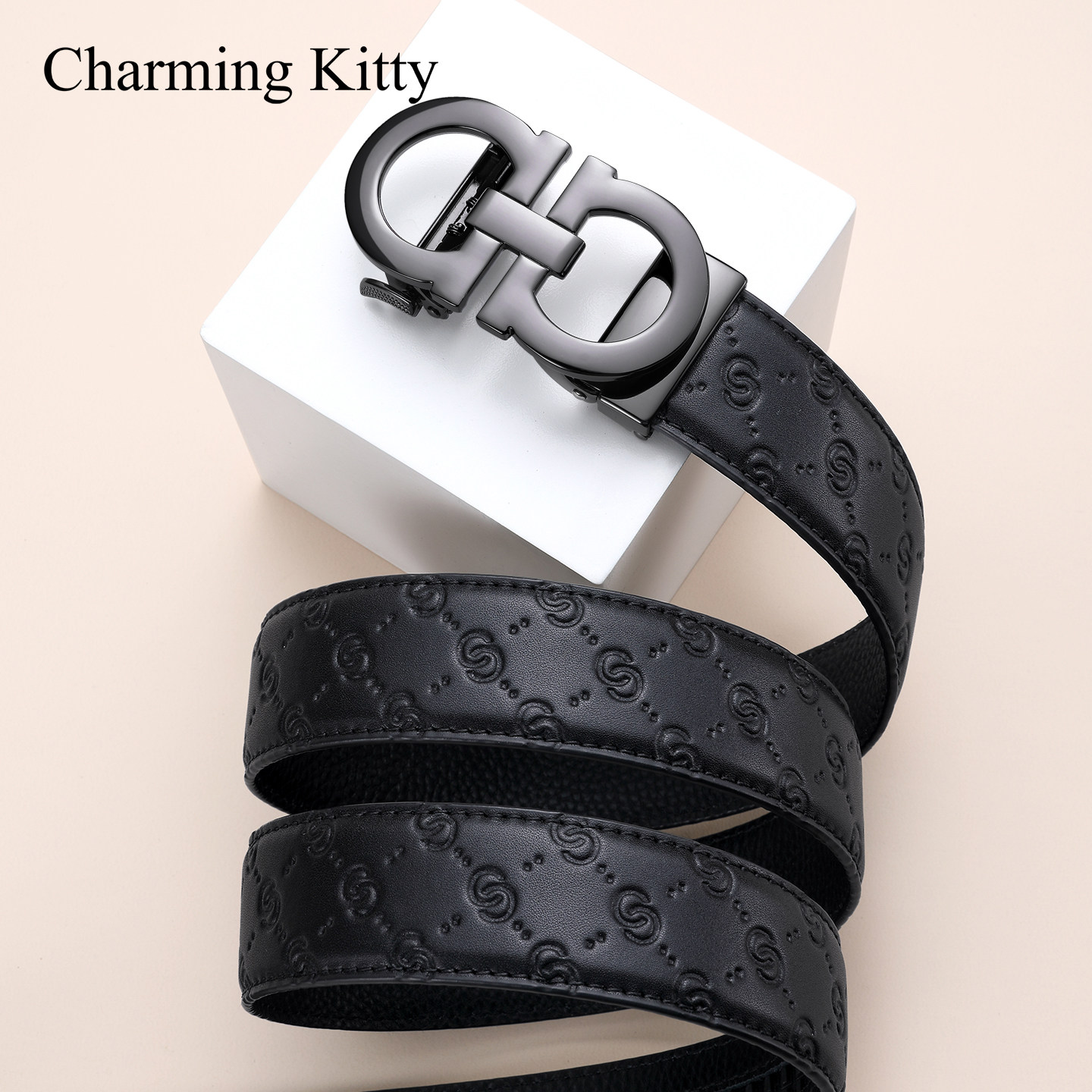 真皮腰带皮带男自动扣年轻人潮流时尚百搭牛皮男款商务裤腰带真皮