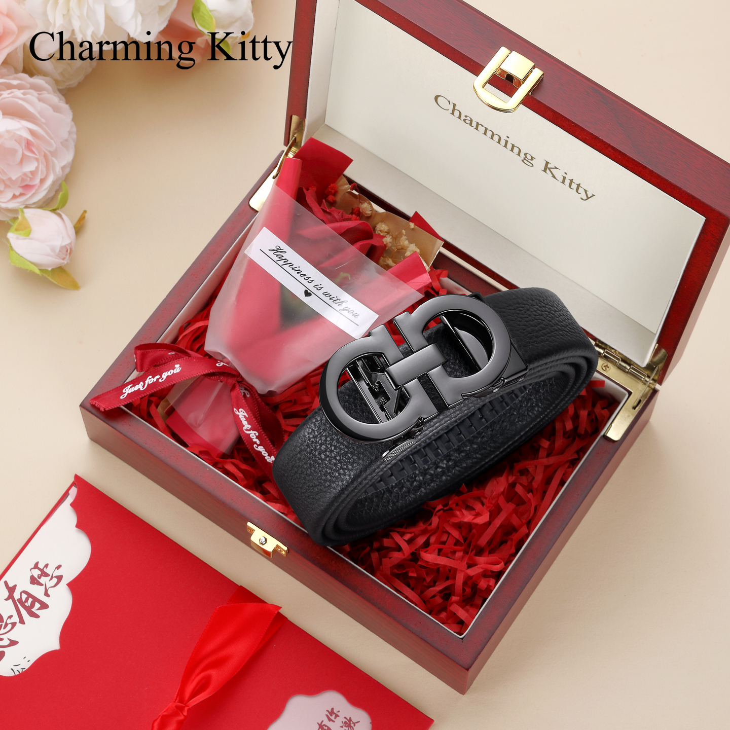 真皮皮带自动扣男款腰带