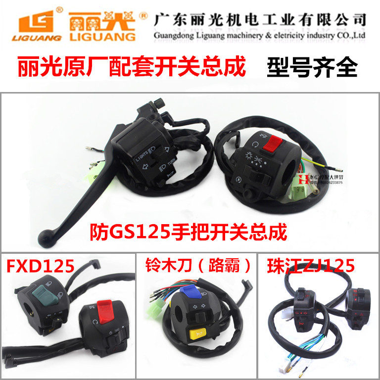 摩托车手把开关总成 把座开关 丽光原厂配件开关总成FXD125 GS125
