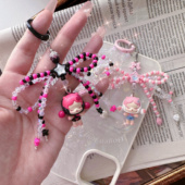 泡泡玛特正版 萌粒DIY手工串珠双层蝴蝶结手机链包挂钥匙扣礼物INS