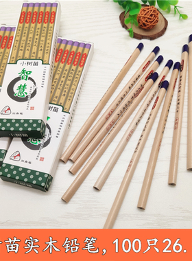 小树苗学生铅笔文具HB环保原木三角杆正姿易握S3030铅笔100支批发