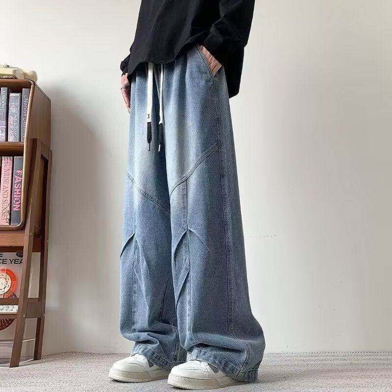 美式高街复古牛仔裤男款直筒宽松阔腿裤秋冬款潮牌百搭休闲长裤子,男装,牛仔裤,淘宝优惠券,粉丝福利购,淘宝优惠卷