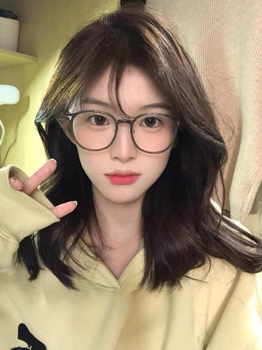 少女CEO轻日系复古茶色学生素颜眼镜网红方圆脸防蓝光平光韩版